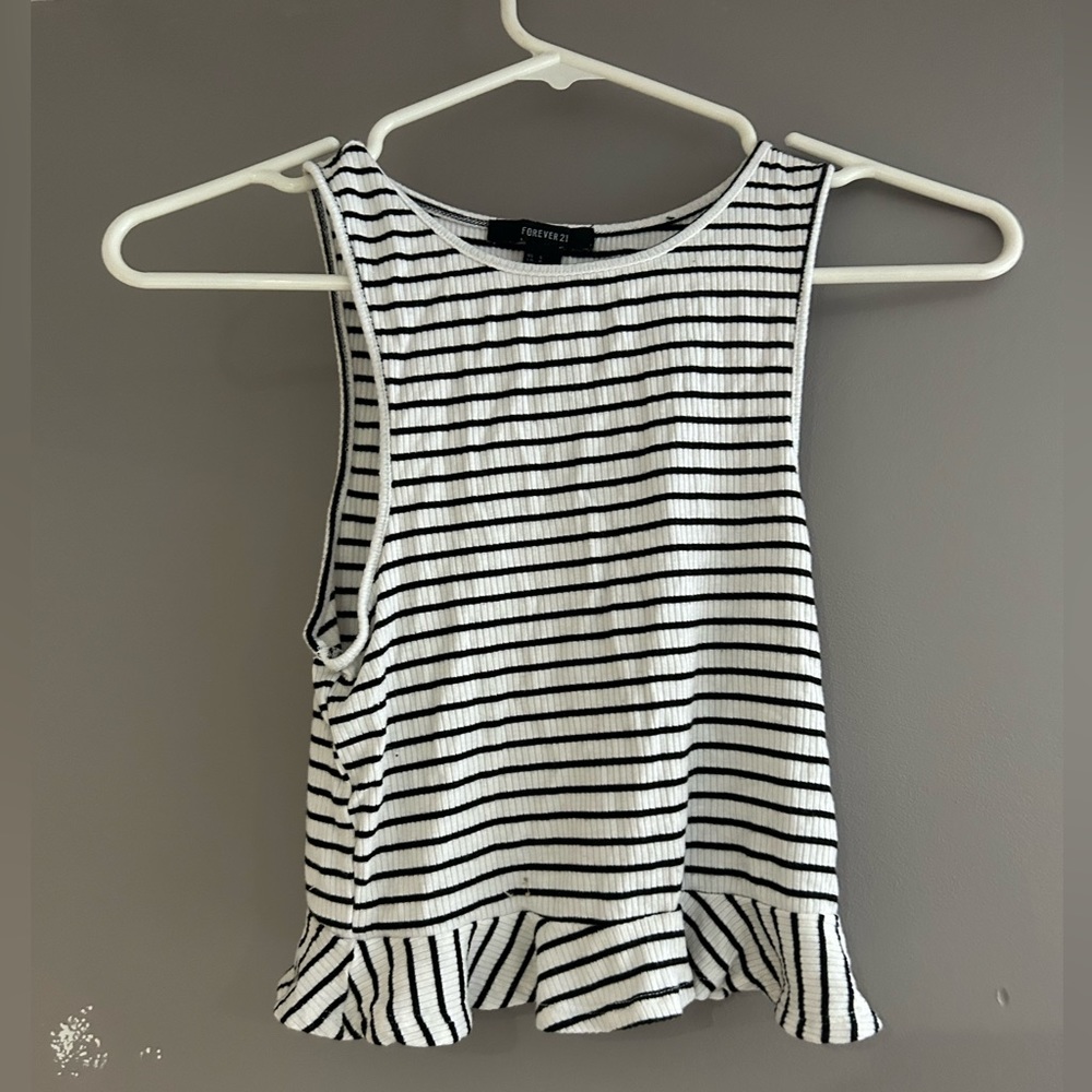 Forever 21 black and white striped shirt